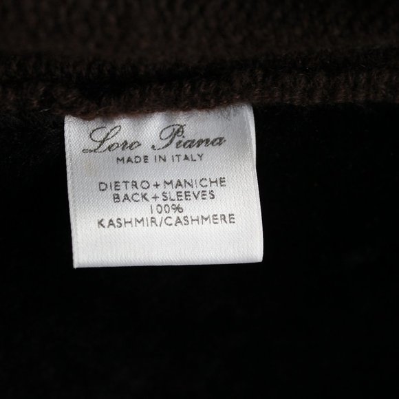 Loro Piana Aviator Shearling Cashmere Bomber Jacket Size IT 52/ US L Dark Brown - Picture 9 of 12